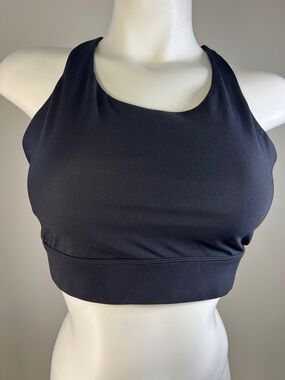 Fabletics Black High-Neck Racerback Sports Bra M/L
